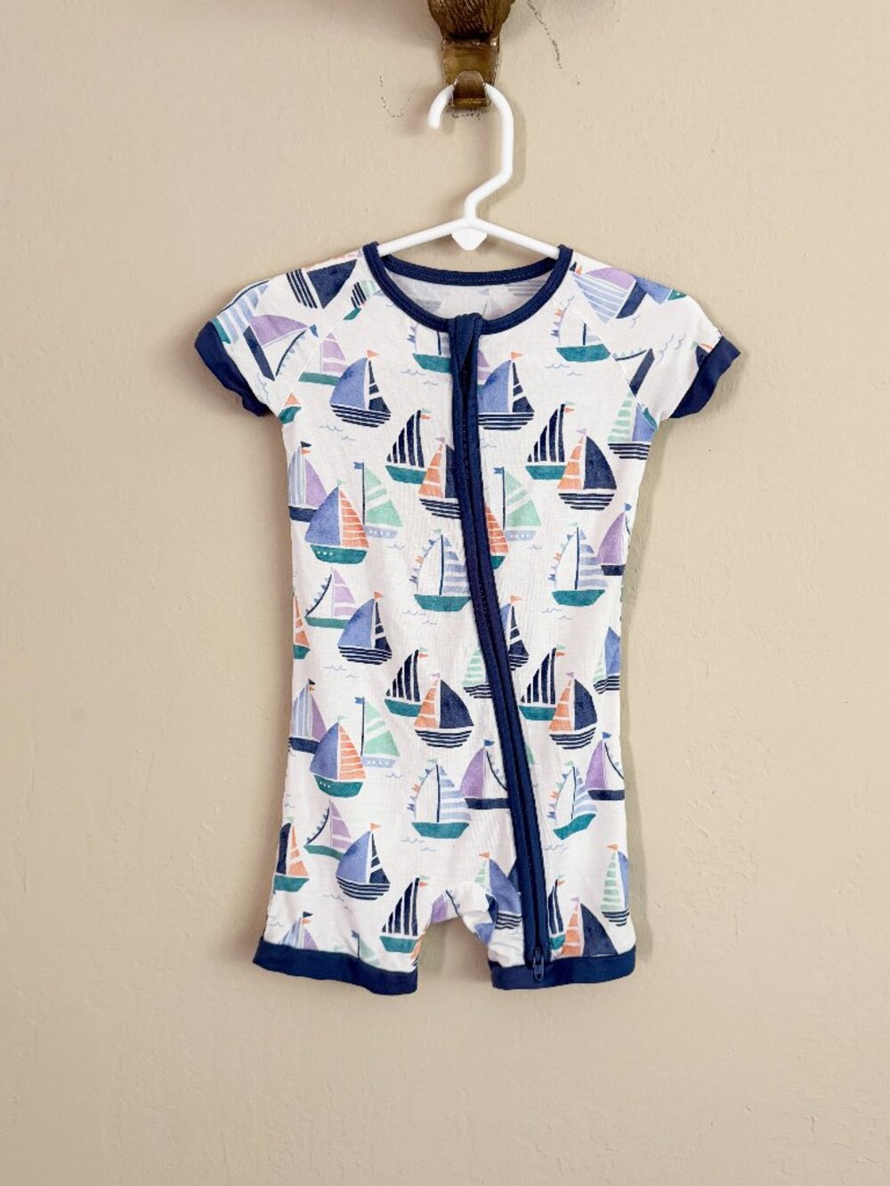 Little Sleepies Sailboats Romper • 12-18 months